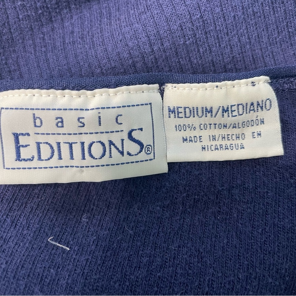 Navy Blue Ribbed Top Medium - Picture 5 of 6